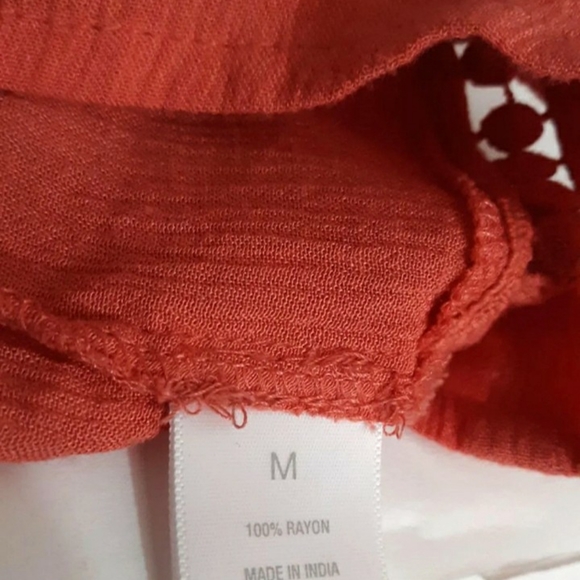 Womens Westport sz med coral color tunic peasant top Bell sleeved shirt - Picture 4 of 8